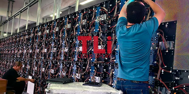 P5mm 640x480mm Bowlling LED screen to Germany from TLI LED China