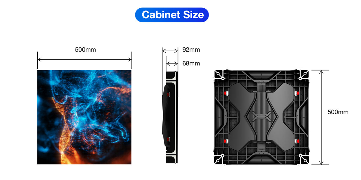 TDF500 Dance Floor 500x500 cabinet size