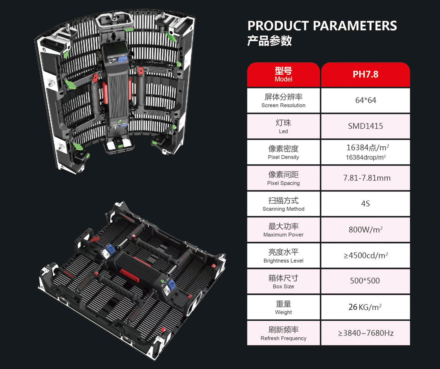 Parameters-Flexible transparent LED screen