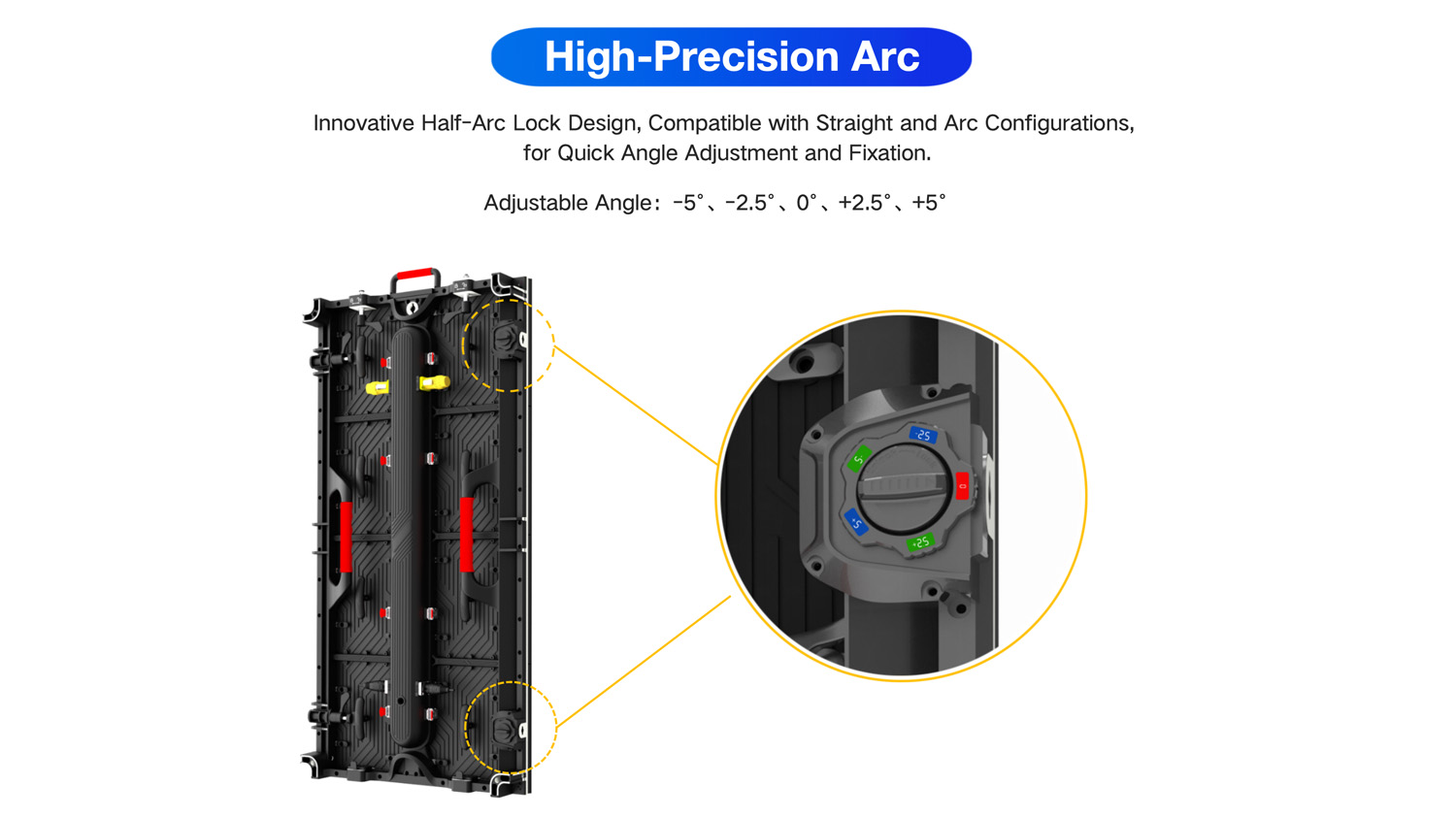 TRI500Pro indoor Rental LED Screen-high precision arc locks