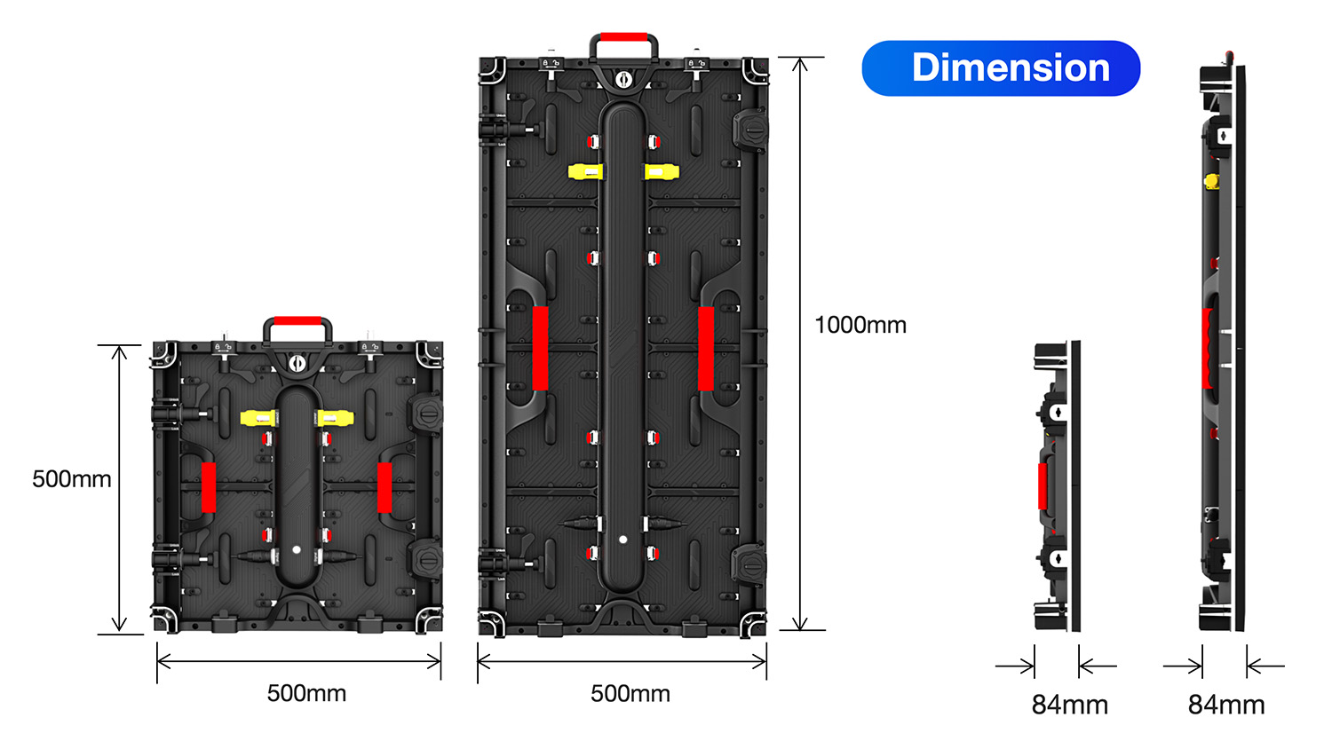 TRO500Pro Series High-end Outdoor Rental LED-cabinet sizes