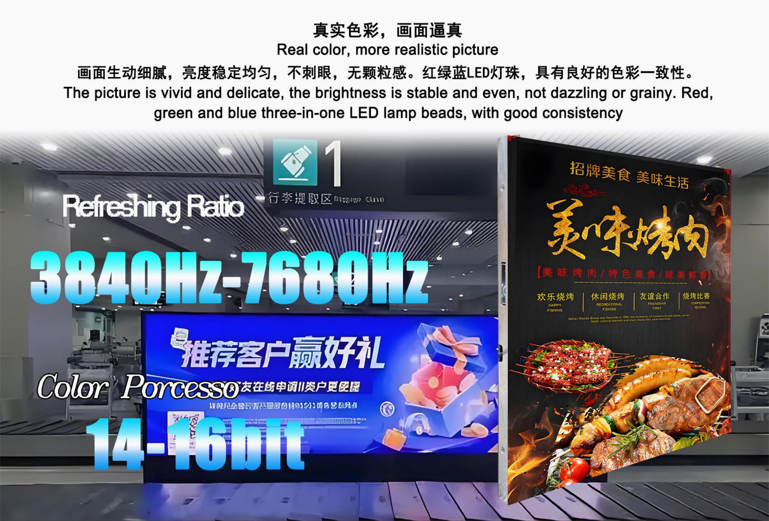Double sided LED screen-real color