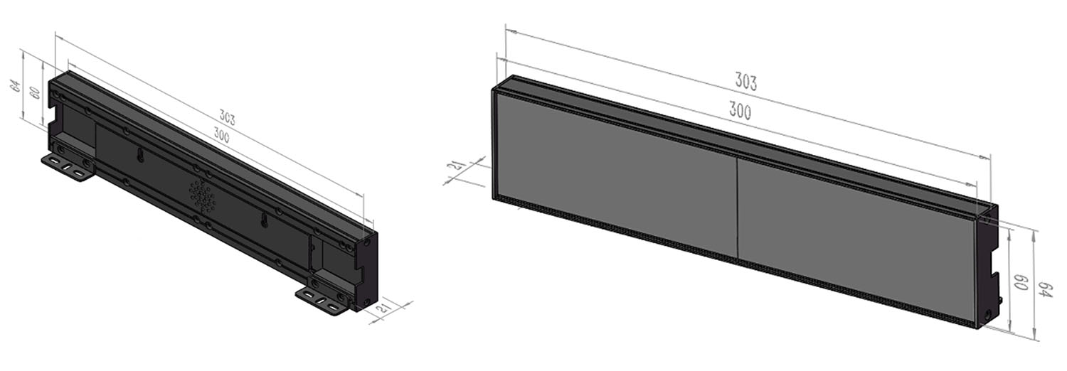 Shelf LED screen cabinet design