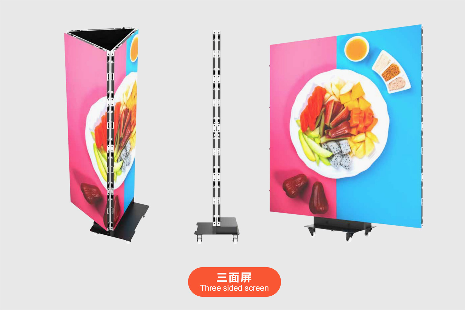 Three sided Foldable Poster LED Screen