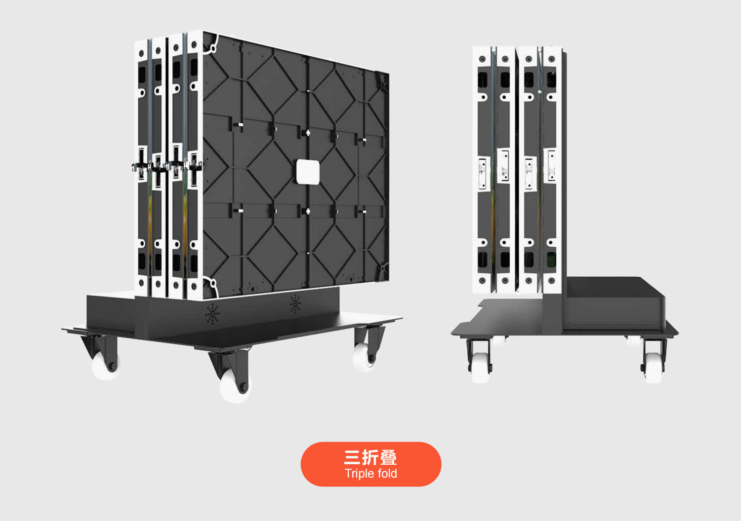 Triple fold poster LED screen